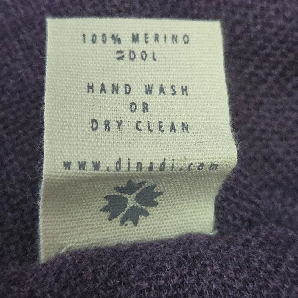 NWT Dinadi Ida Scarf Royal Purple Wool Fringe Handcrafted